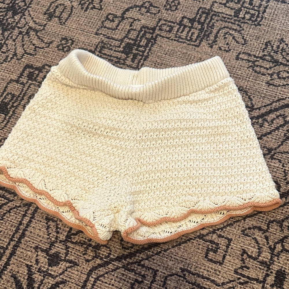 Cream Knit zara kids Shorts